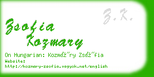 zsofia kozmary business card